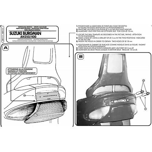 GIVI SR111 SUZUKI BURGMAN 250-400 (98-02) ARKA �ANTA TA�IYICI