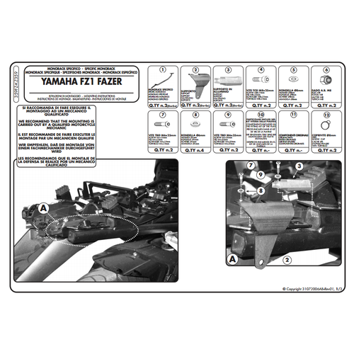 KAPPA KZ359 YAMAHA FZ1 FAZER 1000 (06-15) ARKA �ANTA TA�IYICI