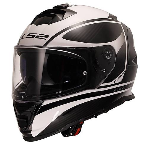 LS2 STORM 2 DODGER MAT S�YAH-BEYAZ KASK