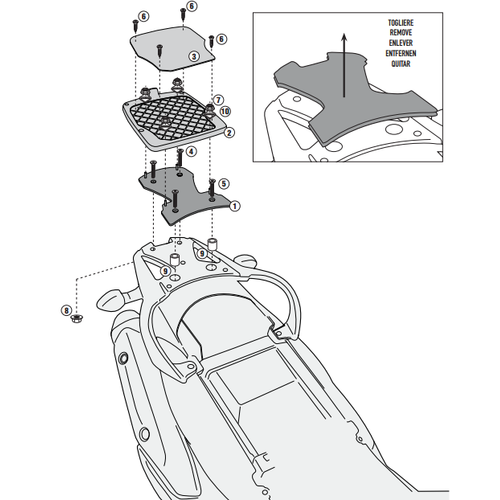 KAPPA KR3101 SUZUKI DL 650 V-STROM (11-16) ARKA �ANTA TA�IYICI