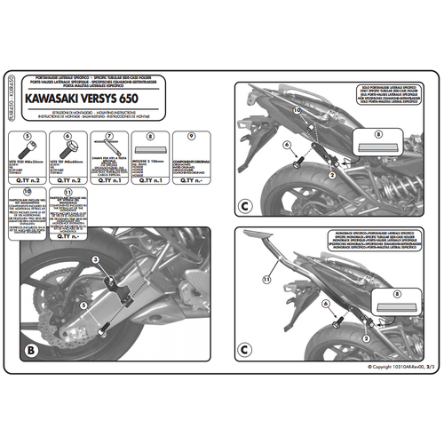GIVI PLXR450 KAWASAKI VERSYS 650 (10-14) YAN �ANTA TA�IYICI