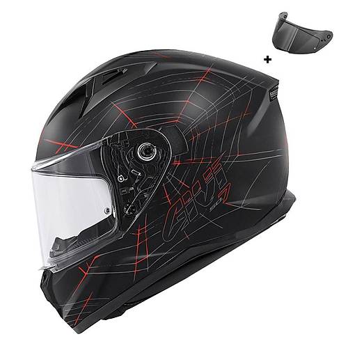 GIVI 50.7 PHOBIA MAT S�YAH-KIRMIZI KASK