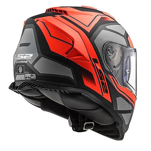 LS2 STORM 2 FASTER MAT KIRMIZI-TITANIUM KASK