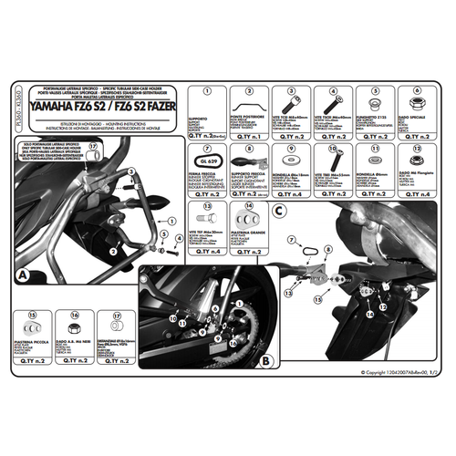 KAPPA KL360 YAMAHA FZ6 S2 - FZ6 600 FAZER S2 (07-11) YAN �ANTA TA�IYICI