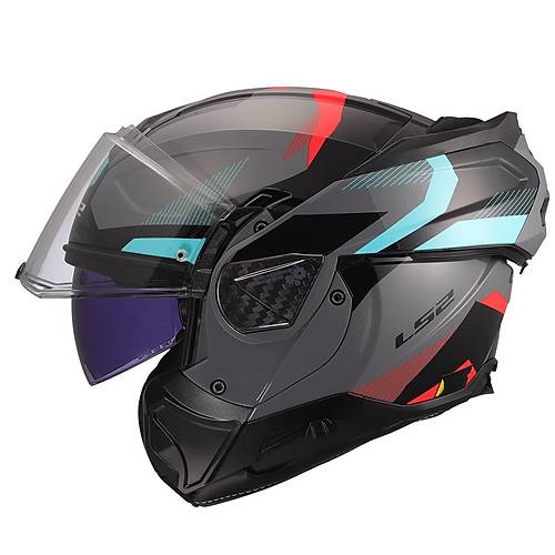 LS2 ADVANT 2 TRIPLE GR�-KIRMIZI-S�YAH-TURKUAZ KASK