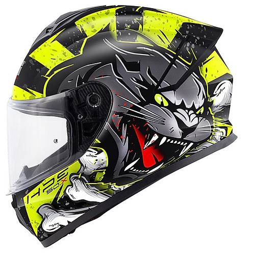 G�v� 50.X W�ld Mat Siyah-Neon Sar� Kask