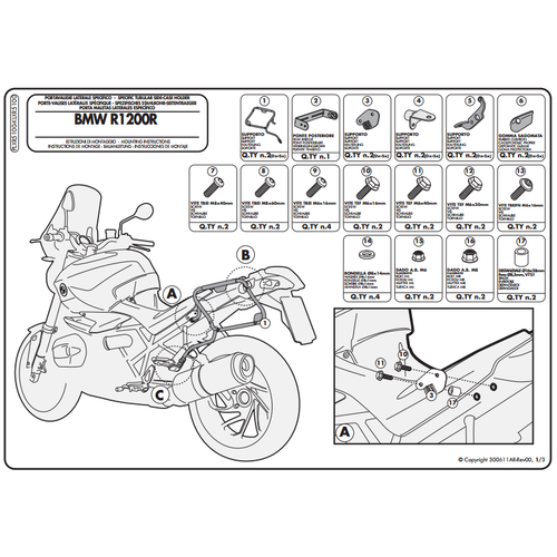 GIVI PLXR5100 BMW R 1200R (11-14) YAN �ANTA TA�IYICI
