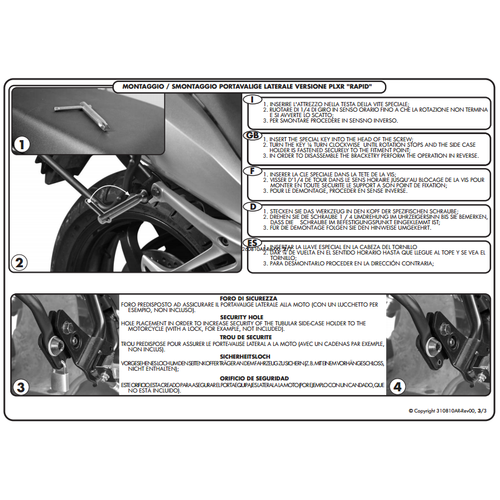 GIVI PLXR312 DUCATI MULTISTRADA 1200 (10-14) YAN �ANTA TA�IYICI