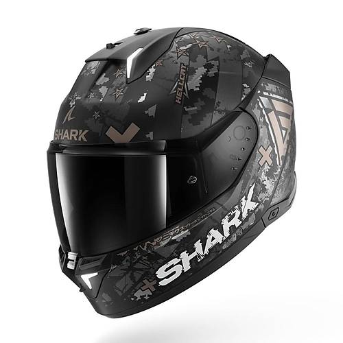 SHARK SKWAL i3 HELLCAT MAT SYAH GR KAPALI KASK