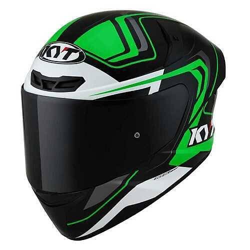 KYT TT-Course Overtech Siyah-Yeil Kapal Kask