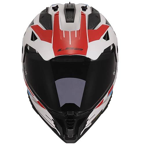 LS2 Pioneer 2 Namib Beyaz-Mavi-Krmz Cross Kask