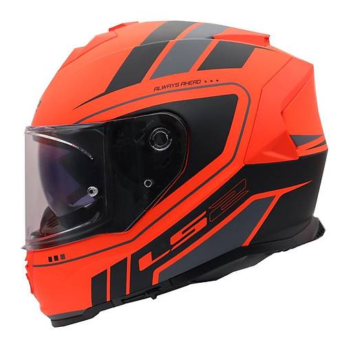 LS2 Storm 2 Fist Mat Turuncu-Siyah Kapal Kask