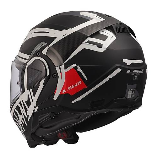 LS2 ADVANT 2 TAPE MAT SYAH-BEYAZ KASK