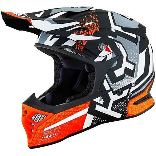 KYT SKYHAWK KASK HYPERFLOW MATT GREY / ORANGE