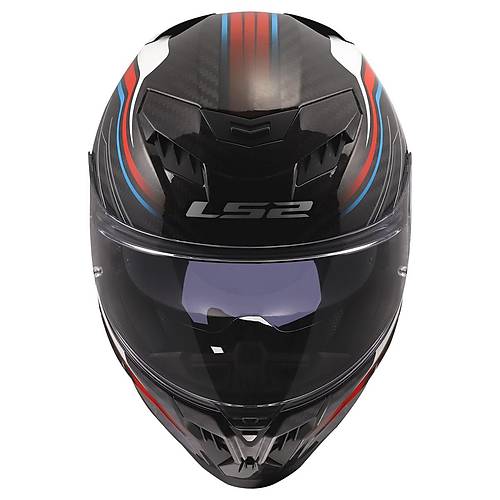 LS2 DRAGON KARBON SUBIC BEYAZ-MAV�-KIRMIZI KASK