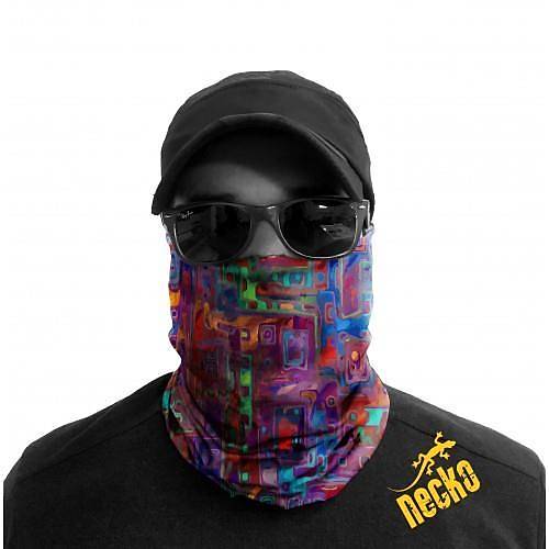 Renkli Geometrik Desen Maske 4 Mevsim Motosiklet ve Outdoor Bandana - Balaklava DN0384