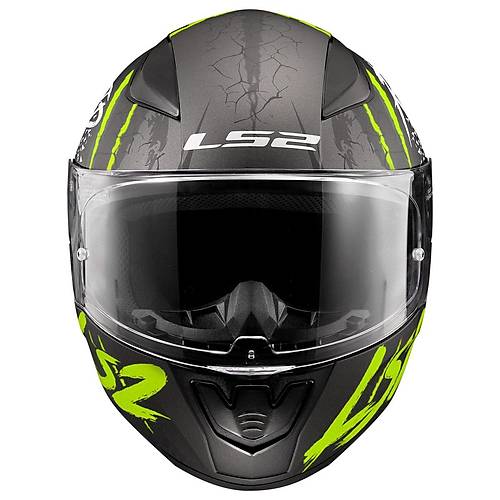 LS2 RAPID 2 RAVEN MAT S�YAH-GR�-NEON SARI KASK