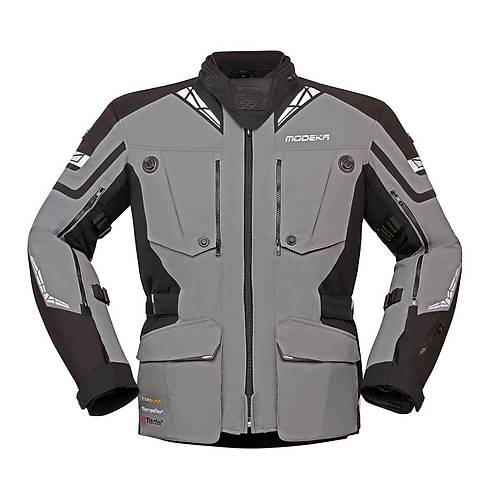 Modeka Panamericana II Waterproof Siyah-Ak Gri 4 Mevsim Motosiklet Montu