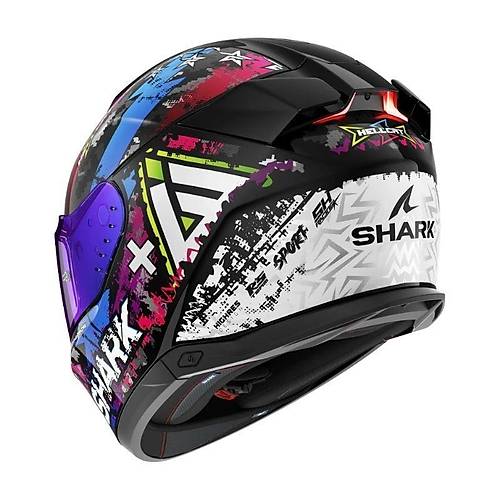 Shark Skwal I3 Helcatt Siyah Gri Mavi Kapal Kask