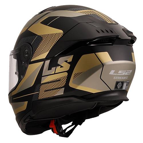 LS2 Stream 2 Road Mat Siyah-Gold-Gri Kapal Kask