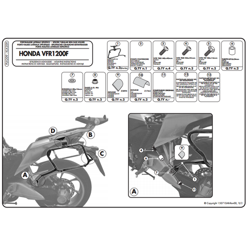 GIVI PLX209 HONDA VFR 1200F (10-16) YAN �ANTA TA�IYICI