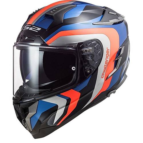 LS2 Challenger Galatic Mavi-Turuncu Kapal Kask