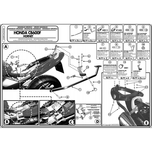 KAPPA KZ258 HONDA 600 HORNET (03-06) ARKA �ANTA TA�IYICI