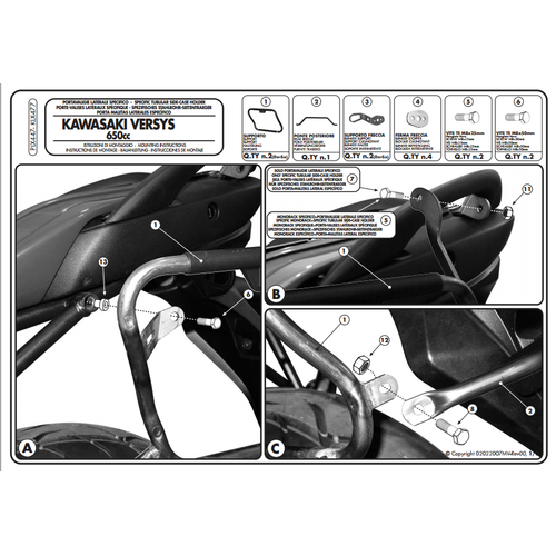 KAPPA KLX447 KAWASAKI VERSY 650 (06-09) YAN �ANTA TA�IYICI