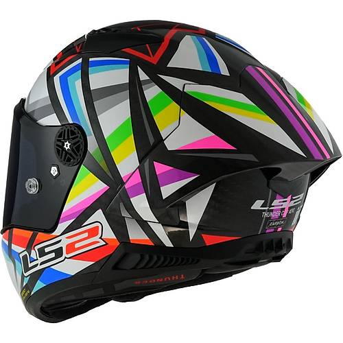 LS2 Thunder Karbon GP Aero Flash Siyah Kapal Kask