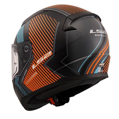 LS2 Rapid 2 Extra Mat Gri-Neon Turuncu Kapal Kask