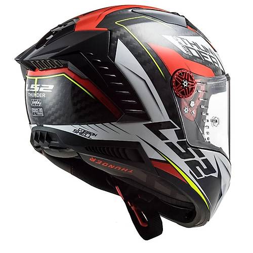 LS2 THUNDER KARBON CHASE BEYAZ-KIRMIZI KASK