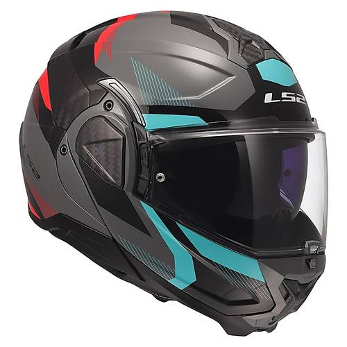 LS2 ADVANT 2 TRIPLE GR�-KIRMIZI-S�YAH-TURKUAZ KASK