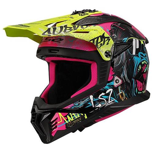 LS2 FAST 2 GORILLA MOR-NEON SARI KASK