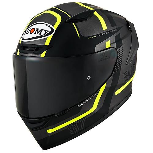 Suomy Track-1 Ninenty Seven Gun Metal-Yellow Kapal Kask