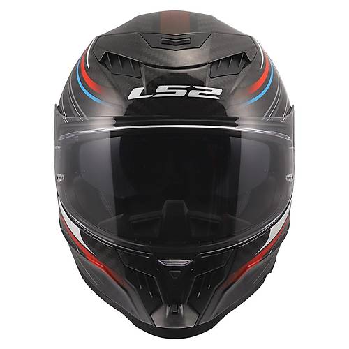 LS2 DRAGON KARBON SUBIC BEYAZ-MAV�-KIRMIZI KASK