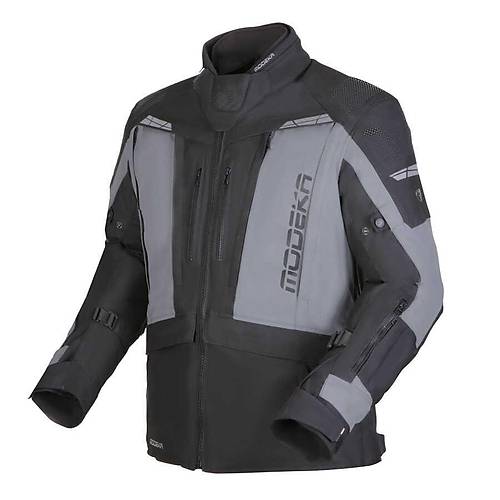 Modeka Hydron Waterproof Ceket Koyu Gri - Siyah