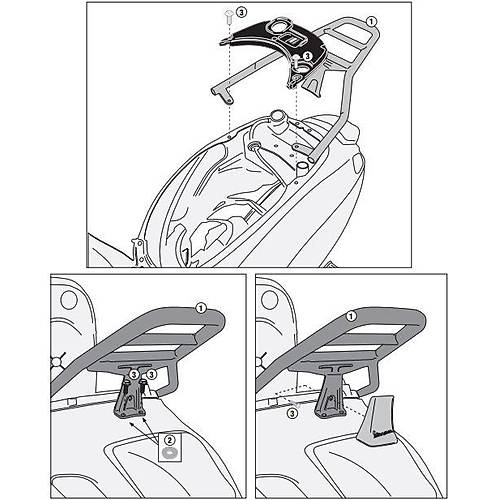 GIVI SR5608CR PIAGGIO VESPA PRIMAVERA 50-125 (14-26) - SPRINT 50-125 (14-15) ARKA �ANTA TA�IYICI