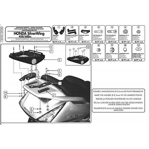 GIVI SR19M HONDA SILVERWING - ABS 400-600 (01-09) - SW-T 400-600 (09-17) ARKA �ANTA TA�IYICI