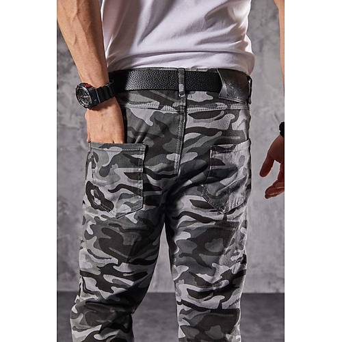 MOTOBIKE JEANS 6008 ERKEK GR KAMUFLAJ KOT PANTOLON