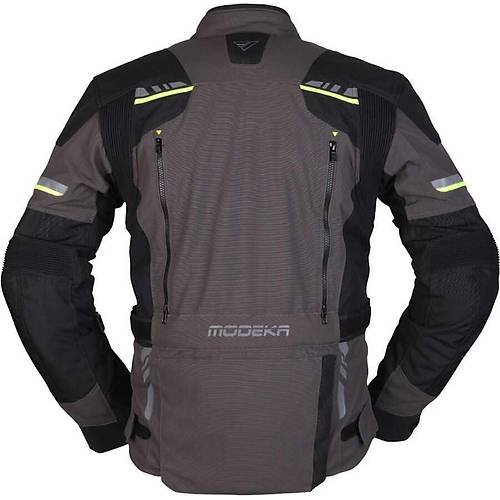 Modeka Taran Waterproof Ceket Siyah Koyu Gri