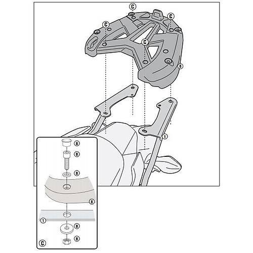 GIVI 1127FZ HONDA INTEGRA 750 (14-15) ARKA �ANTA TA�IYICI