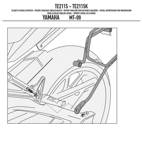 GIVI TE2115 YAMAHA MT-09 (13-16) YAN KUMA� �ANTA TA�IYICI