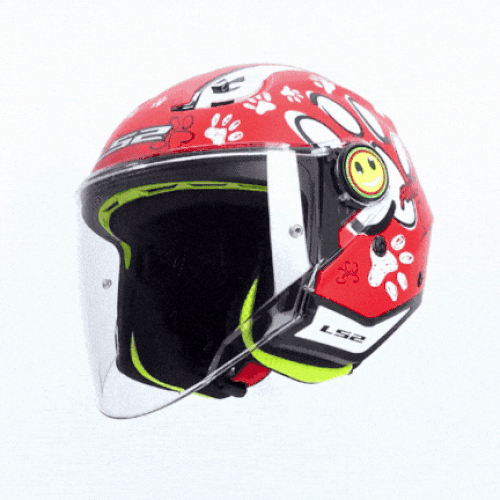 LS2 FUNNY 2 PAWS MAT KIRMIZI �OCUK KASK
