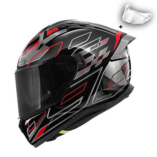 GIVI 50.9 ASSAULT S�YAH-TITANIUM-KIRMIZI KASK