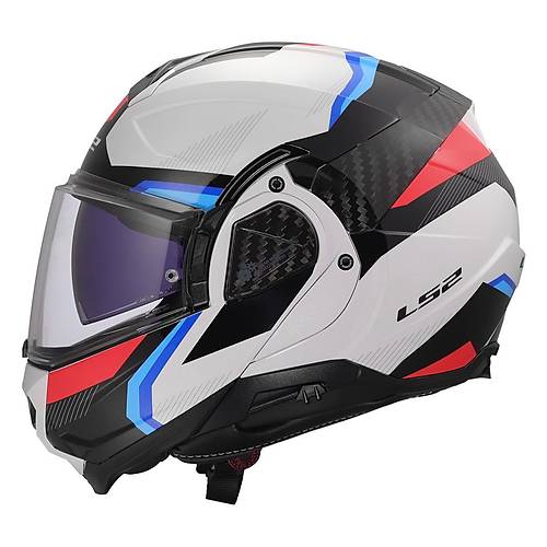 Ls2 Advant 2 Triple Beyaz-Mavi-K�rm�z�-Siyah Kask