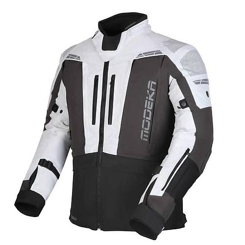 Modeka Hydron Waterproof Ceket A��k Gri - Koyu Gri - Siyah