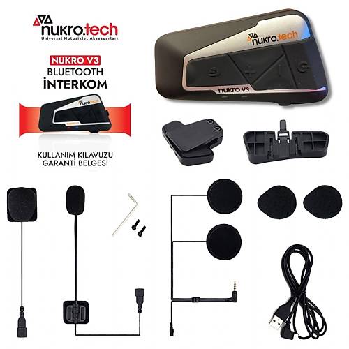 Nukrotech Nukro V3 Bluetooth Intercom Seti W