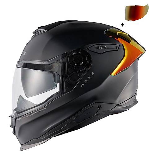 NEXX Y.100R SUBSONIC MAT S�YAH-KIRMIZI KASK