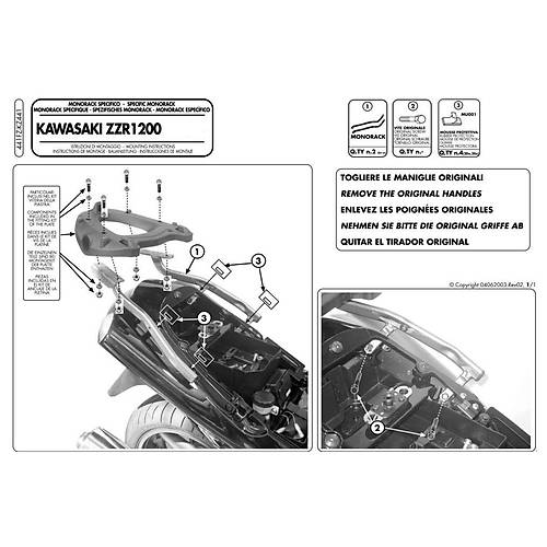 GIVI 441FZ KAWASAKI ZZR 1200 (02-05) ARKA �ANTA TA�IYICI