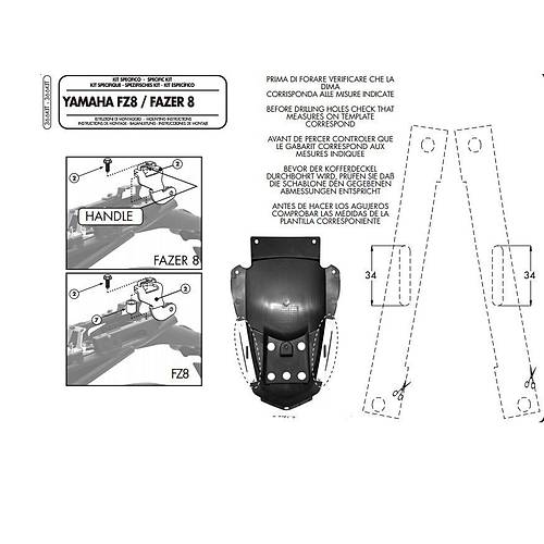 GIVI 366KIT YAMAHA FZ8-FAZER8 (10-15) YAN �ANTA TA�IYICI BA�LANTI K�T�